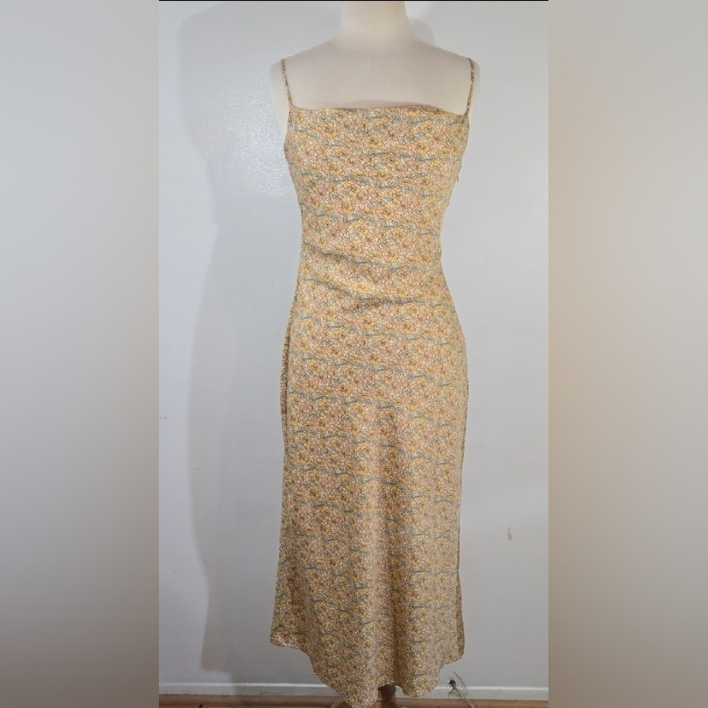 Urban Outfitters Trinity Floral Cowl Neck Midi Slip Dress Medium